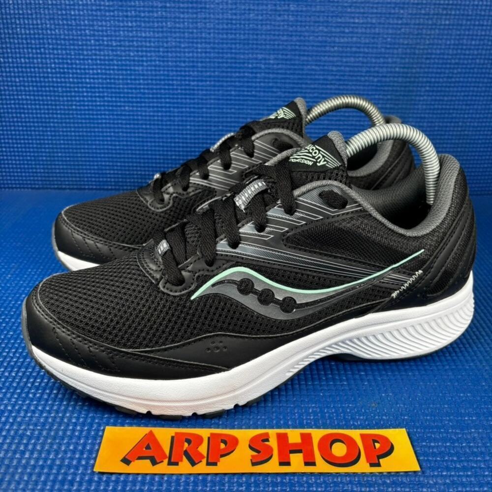 🔴 SAUCONY COHESION 15 Women`s Size 9W Black White Running Shoes S10702-05